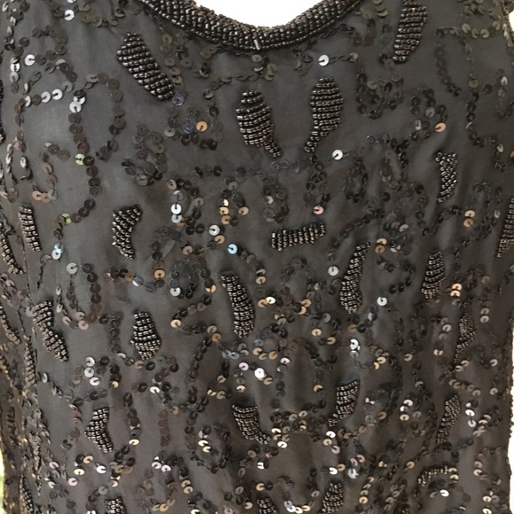 Silk beaded black beads & sequins evening top new - Picture 7 of 7